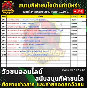 Read more about the article รายการวัวชน สนามกีฬาชนโคบ้านท่ามิหรำ 24 กรกฎาคม 2567