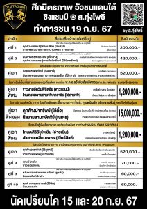 Read more about the article รายการวัวชน สนามกีฬาชนโคทุ่งโพธิ์ 19 กันยายน 2567