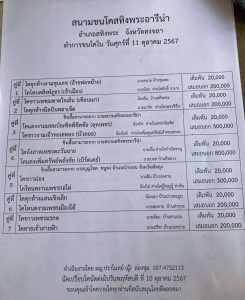 Read more about the article รายการวัวชน สนามกีฬาชนโคบ้านสทิงพระ  วันที่ 11 ตุลาคม 2567